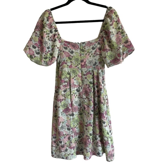 NWT BCBGeneration Color Garden Puff Sleeve Cottagecore Mini Dress, Size 2 - Picture 8 of 11